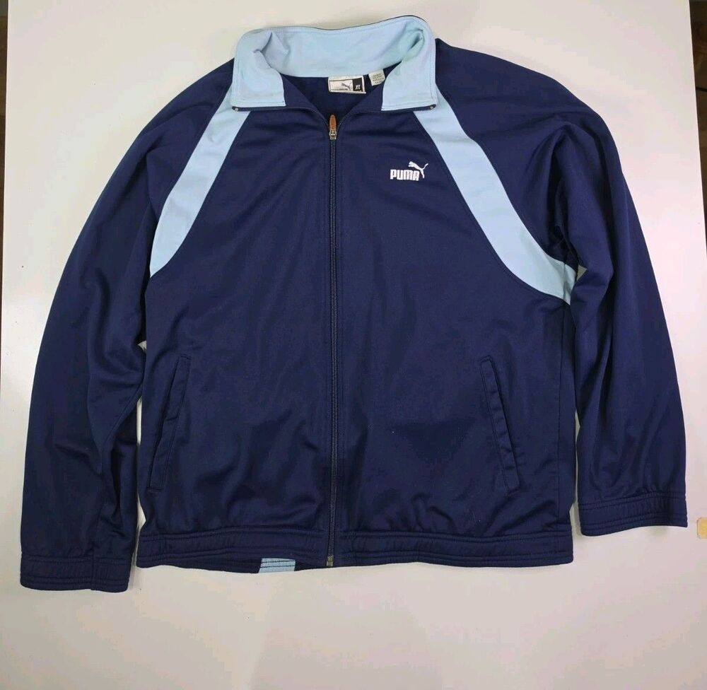 Vintage 90s Y2K Puma Track Jacket Windbreaker Full Zip Reglan XL